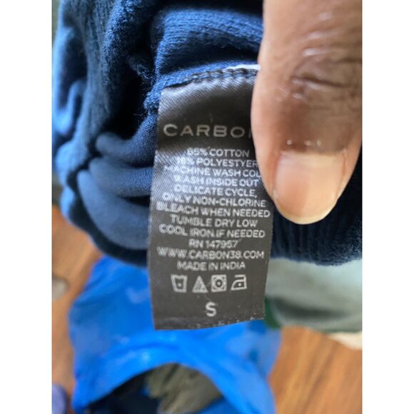 Carbon38 Micro Terry Cropped Top Daylight Navy -S - Picture 7 of 10